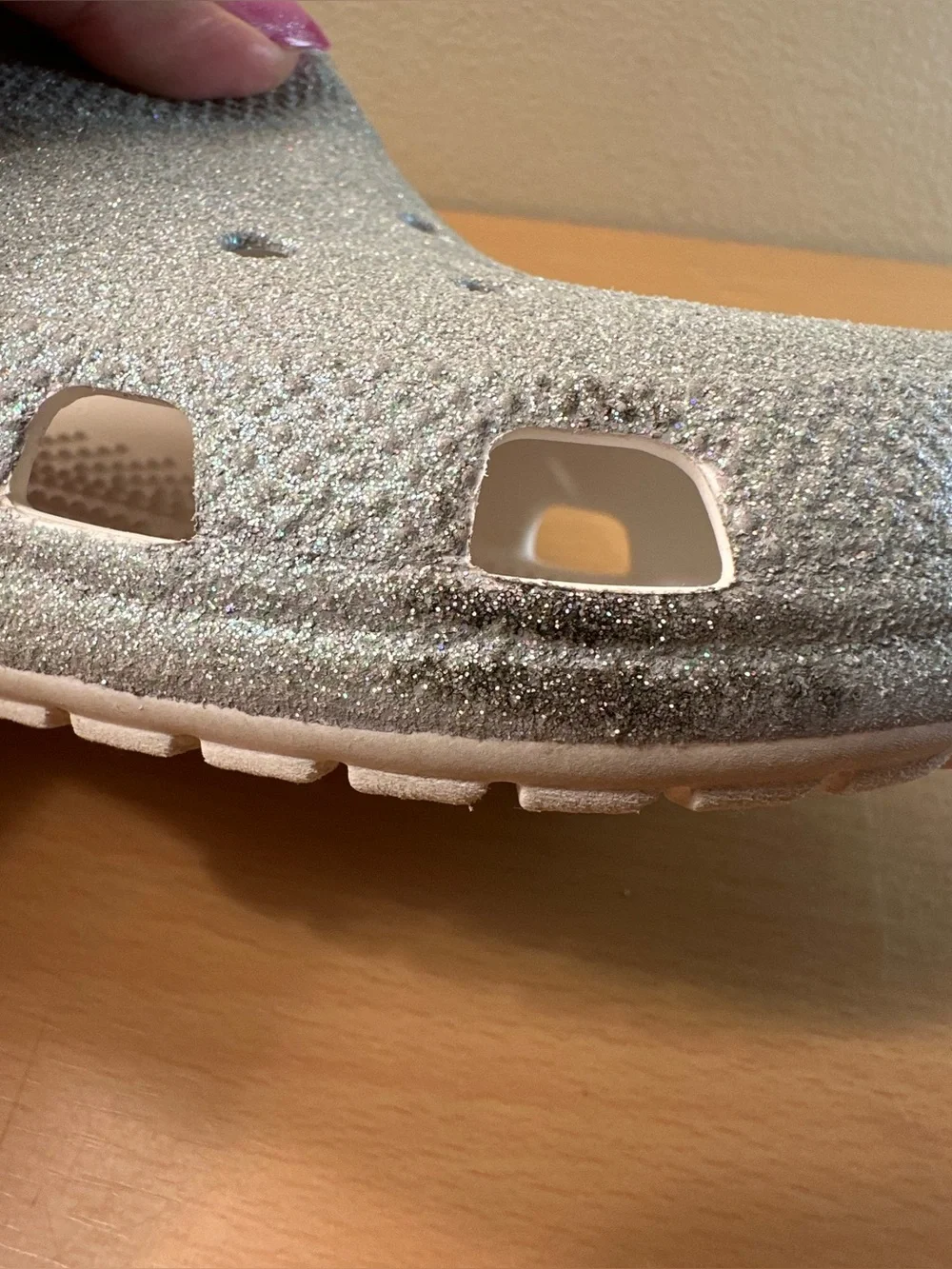 Crocs Iridescent Glitter Junior Girls Clog Size J 4